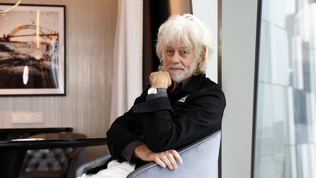 Irish singer, songwriter and activist Bob Geldof in Sydney in November, ahead of a nine-date ‘songs and stories’ solo tour starting in March. Picture: Jonathan Ng