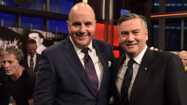 The Footy Show — May 2017 — Supplied by Channel 9. Craig Hutchison and Eddie McGuire.