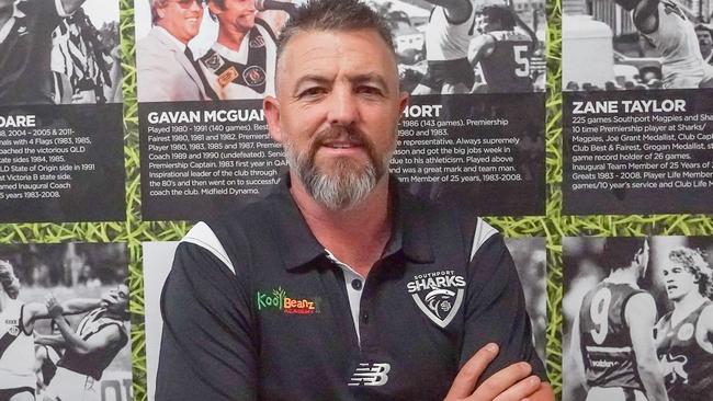 Matthew Lappin will be at the helm of the Southport Sharks QAFLW side in 2025. Picture: Supplied.