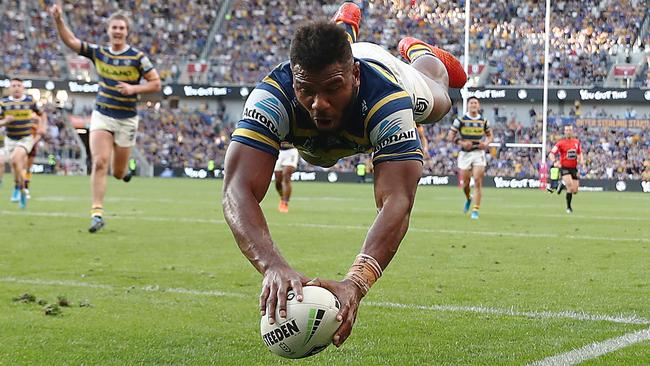 Eels star Maika Sivo has been a sensation on the wing for Parramatta this season. Picture: Getty Images