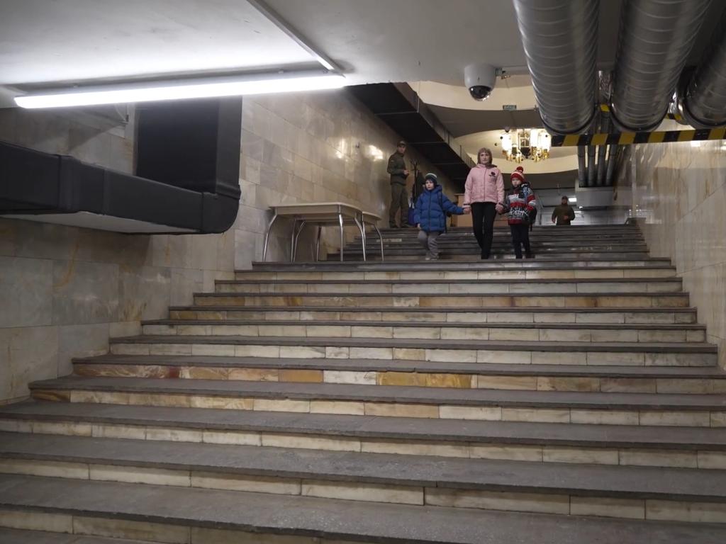 Children descend deep underground to attend school. Picture: UNICEF