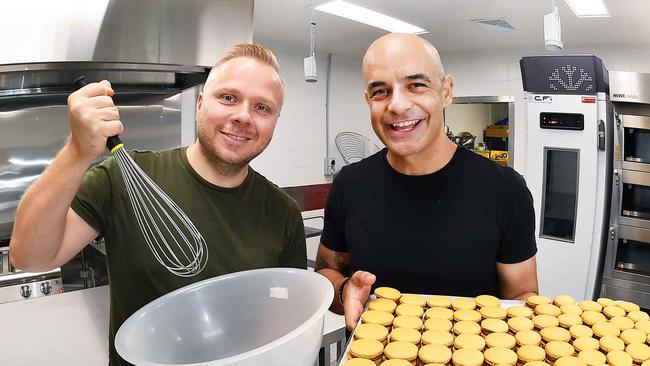 Head chef Daniel Texter and Adriano Zumbo has opened a patisserie at Noosaville, Zumbo Test. Picture: Patrick Woods.