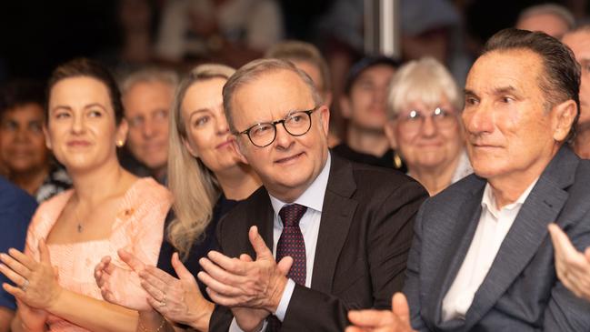 Prime Minister Anthony Albanese attends the dawn service for 50 years since Cyclone Tracy hit. Picture: NewsWire/AIIM Photography Darwin.