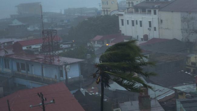 The high winds of Hurricane Matthew roar over Baracoa, Cuba. Picture: AP/Ramon Espinosa