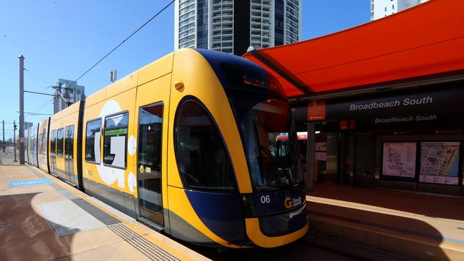 And once the heavy rail and the Gold Coast trams are linked, it will spur the development of the Gold Coast even further.People Pictured at Broadbeach South Tram Station. Photo: Mike Batterham