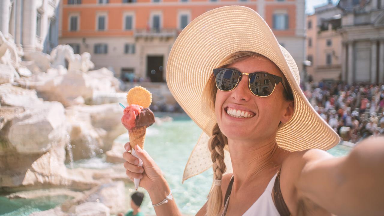 A tourist has been fined for eating ice cream at a fountain in Rome. Picture: iStock