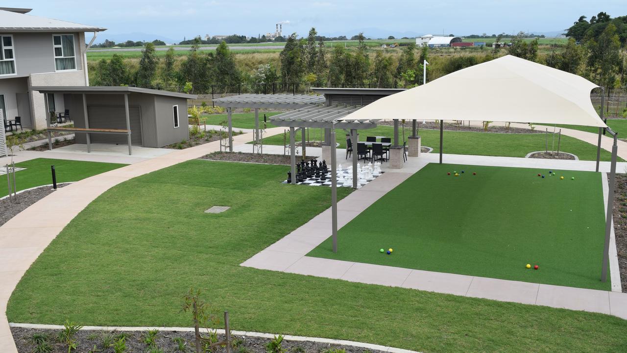 The bowling green and giant chess at the new Ozcare Mackay facility. Picture: Heidi Petith