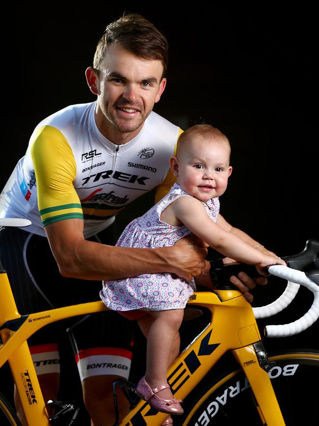 Bobridge with his 16 month old daughter Amellie, in 2016. Photo Sarah Reed.