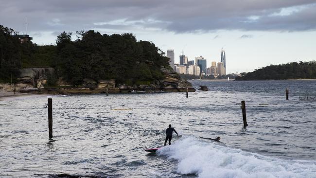 Swells near seven metres made thetr way through Sydney Heads due to an east coast low. Picture: Dylan Robinson