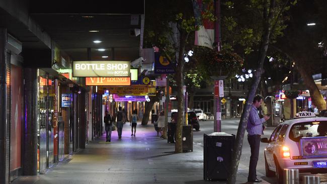 A quiet Kings Cross following the introduction of the lockout laws. Picture: Gordon McComiskie