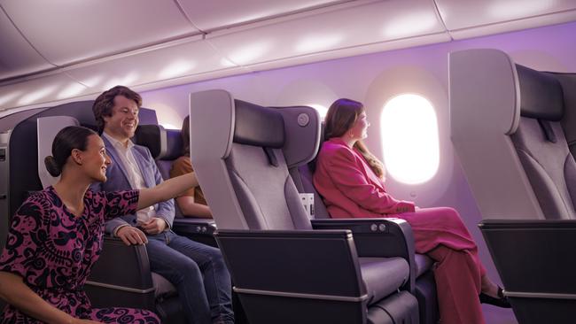 Air New Zealand Premium Economy cabin.