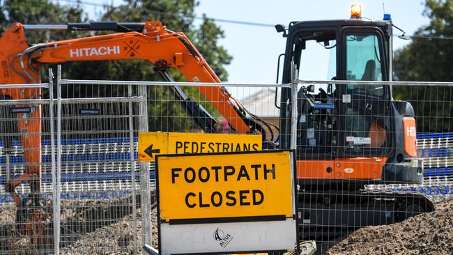 The level crossing removal works happening in Bonbeach and Carrum. Picture: Penny Stephens