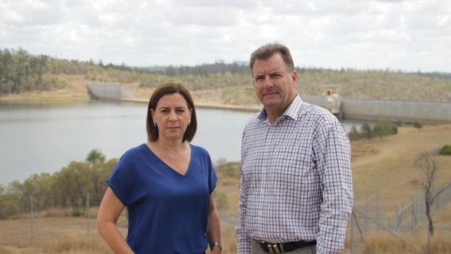 Opposition leader Deb Frecklington and Burnett MP Stephen Bennett visit Paradise Dam.