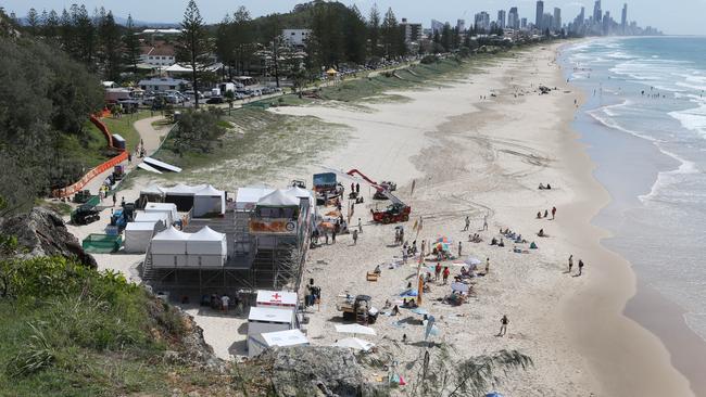 Action on the set of Reef Break at Miami on the Gold Coast. Picture Glenn Hampson