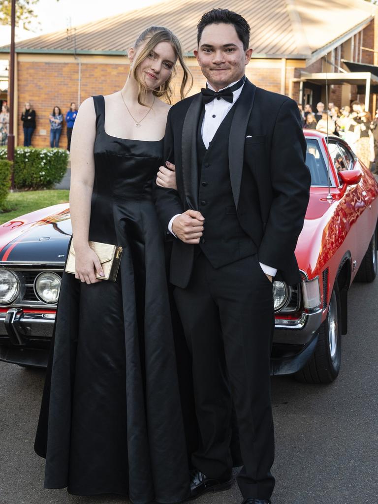 Graduate Zach Wheatley with partner Dayna Gray at Concordia Lutheran College valedictory dinner red carpet arrivals at Redlands campus, Friday, September 16, 2022. Picture: Kevin Farmer