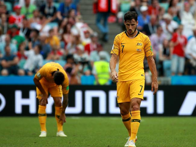 Mathew Leckie (front) and Josh Risdon were star performers across the three matches. Picture: Toby Zerna