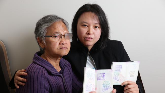 Lam-In and her daughter Betty were refused check-in for a flight by Virgin Australia. Picture: Bob Barker