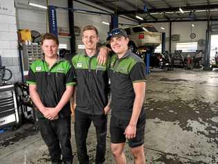 ON THE JOB: Jackson Keene, Ben Forster and Matt Goodwin from Ipswich City Mechanical. Picture: Rob Williams