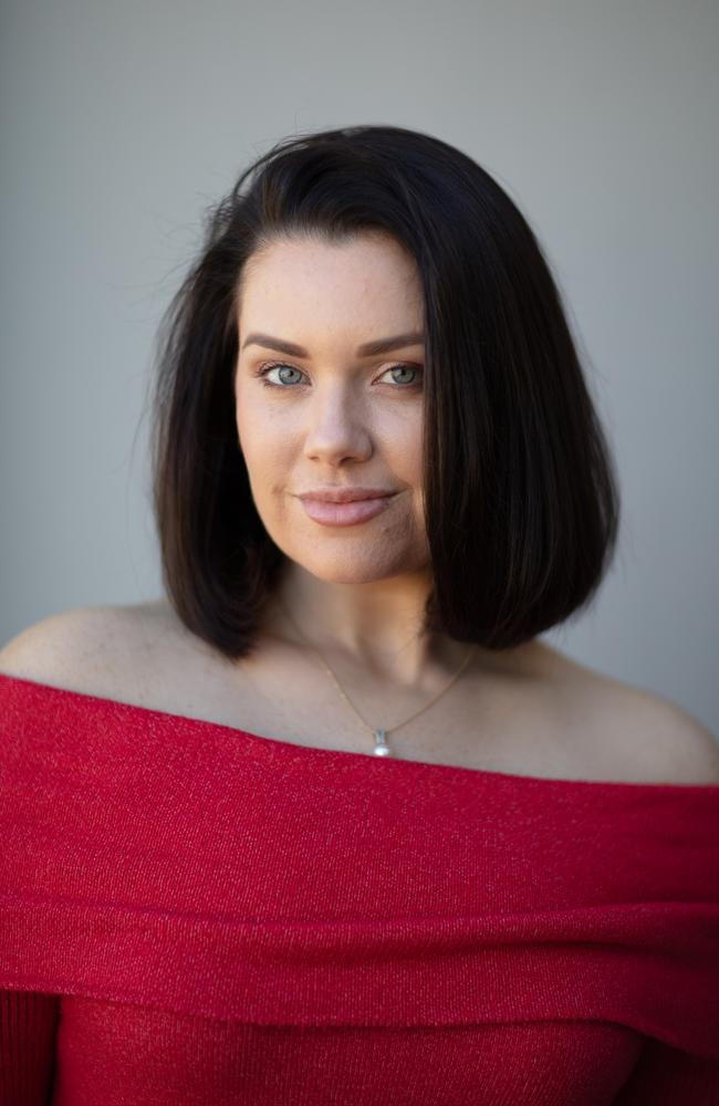 Former Miss World Australia and presenter Courtney Thorpe at home on the Gold Coast. Photo: David Kelly