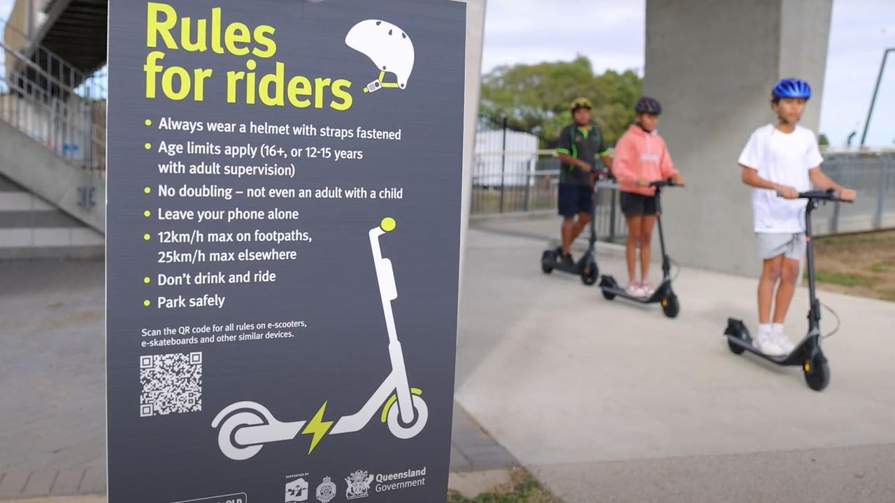 Matty Bowen in action during the e-scooter safety campaign video, urging Townsville riders to stay safe and follow the rules. Source: YouTube/On Common Country