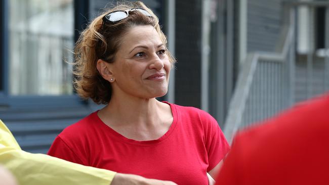 Jackie Trad at a polling location during the 2020 Queensland election. Picture: Jono Searle/Getty Images