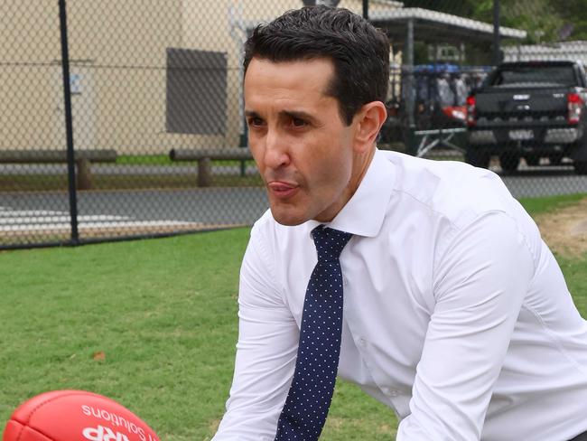 GOLD COAST, AUSTRALIA - OCTOBER 13, 2024: Queensland opposition leader David Crisafulli during a visit to the Gold Coast Suns. Picture: Tertius Pickard