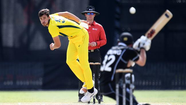 Mitchell Starc is getting back to his best as he continues his return from injury. Picture: AAP 