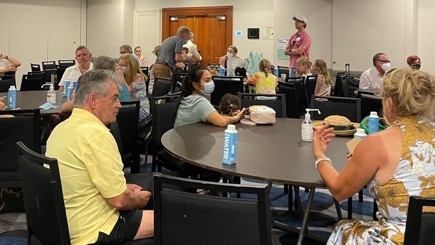 When Coral Expeditions Cairns cancelled the boarding of passengers for its Coral Geographer vessel the room was full of angry interstate travellers, upset with the decision.