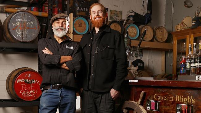 Father and son team Stephen and Adam Brooks of Captain Bligh's brewery and distillery in Hobart have entered their Project X beer into the Australian International Beer Awards. Picture: Nikki Davis-Jones