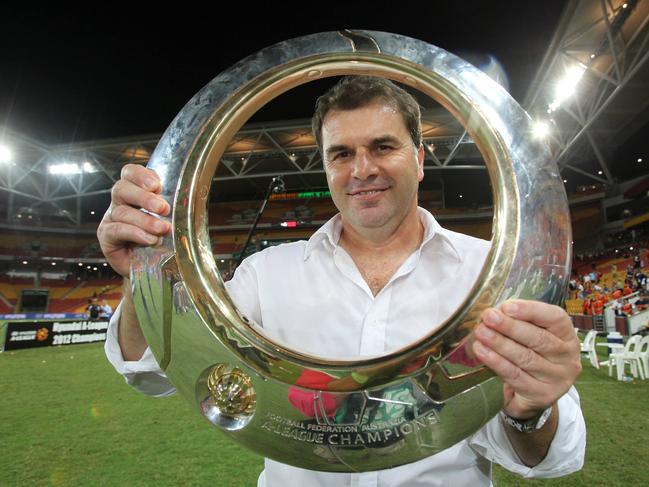 Ange Postecoglou’s career took off after taking over Brisbane Roar – and leading them to incredible success. Picture: Nathan Richter