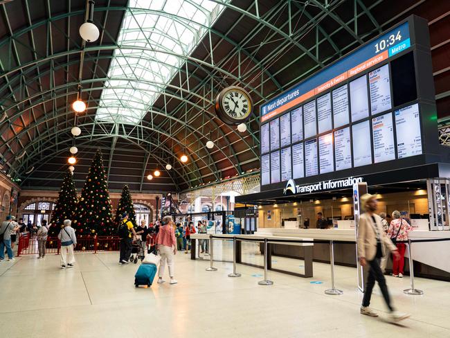 Fewer trains are running as industrial work continues at Central Station in Sydney. Picture: Tom Parrish