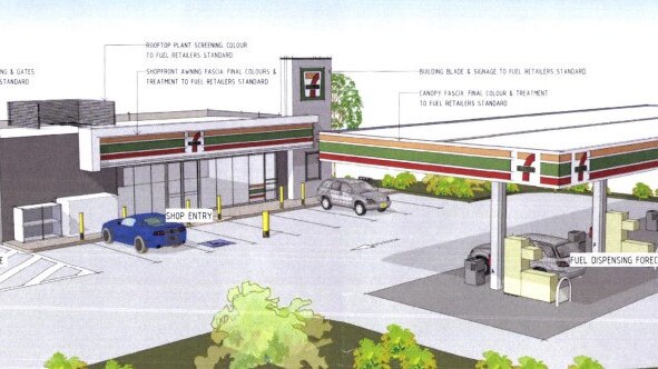 Diagrams depicting the proposed Gympie 7-Eleven site.