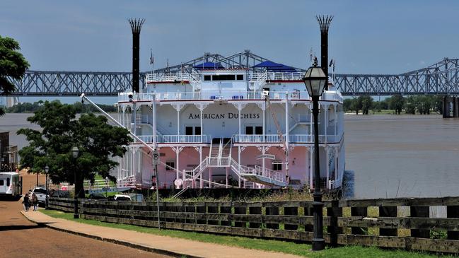 Paddle wheeler American Duchess docked at Natchez in Mississippi. Picture: Alamy