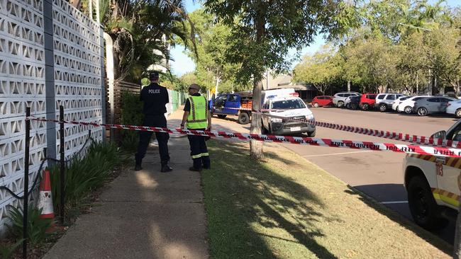 Police established a crime scene outside the Casa on Gregory hotel after an explosion. Picture: Judith Aisthorpe