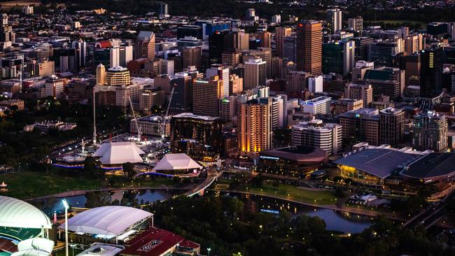 Regional Victorians will be allowed to visit Adelaide, but must take a Covid-19 before entry and quarantine until they return a negative result. Picture: Adelaide Airborne Photography