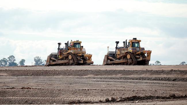 Works at the Western Sydney International Airport at Badgerys Creek in June 2021. Picture: NCA NewsWire / Dylan Coker