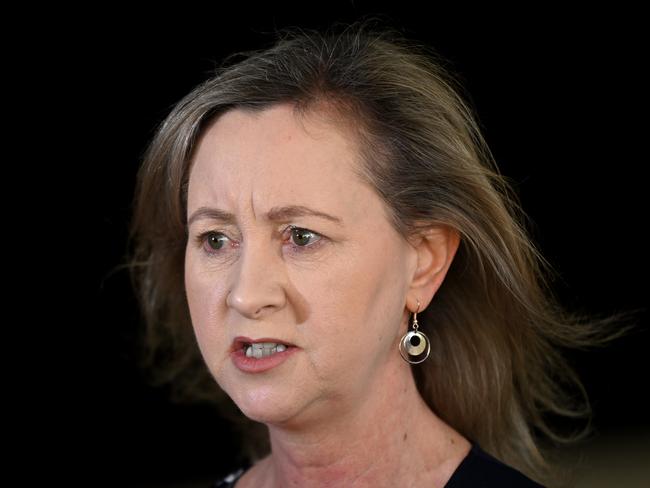 BRISBANE, AUSTRALIA - NewsWire Photos - APRIL 12, 2023.Queensland Health Minister Yvette D'Ath speaks to the media at Parliament House. Ms DÃAth was responding to explosive claims by the state LNP Opposition that GympieÃs embattled maternity ward is close to shutting.Picture: Dan Peled / NCA NewsWire