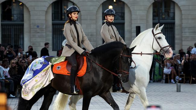 Kendall Jenner and Gigi Hadid rode the runway during Vogue World. Picture: Getty Images