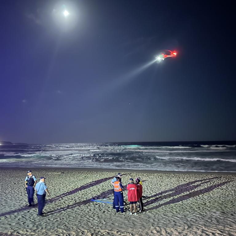 The search happened just 12 hours after a young man’s body was found in the water off nearby Freshwater Bay. Picture: Luke Gavahan/ @lukegavahanmedia