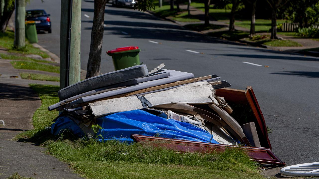 Garbage on Muir Street, Labrador. Picture: Jerad Williams