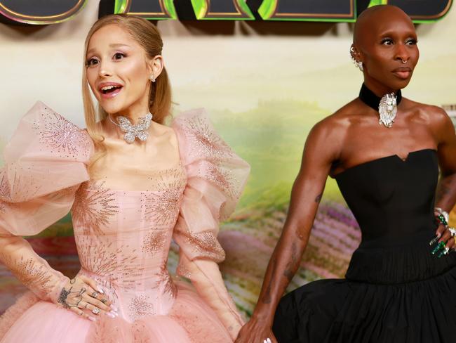 Ariana Grande and Cynthia Erivo attend the Sydney premiere of Wicked at the State Theatre November 3. Picture: Matrix Media Group