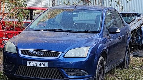 Mr Fairhall's Ford Focus was spared from the inferno. Picture: Supplied