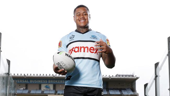 Franklin Pele is set to make his NRL debut for the Sharks. Picture: Jonathan Ng