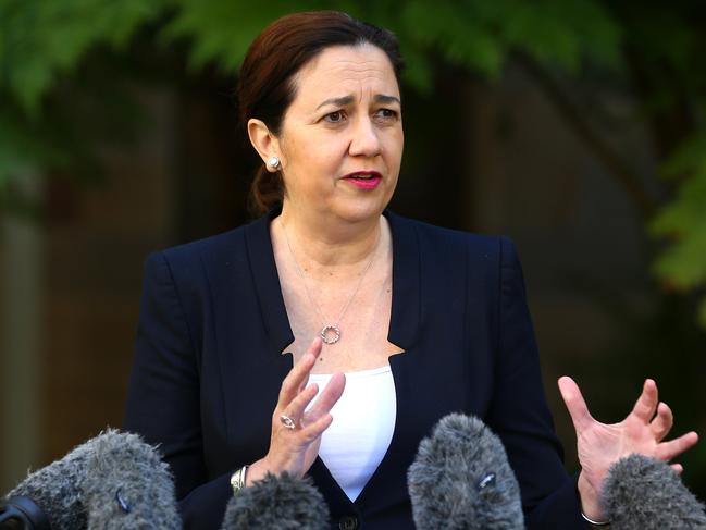 Premier and Minister for Trade The Honourable Annastacia Palaszczuk pictured holding her daily briefing about Coronavirus in Queensland,  Brisbane Tuesday 14th April 2020 Picture AAPimage/David Clark