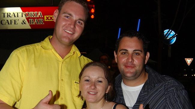 Colin Dunstan, Shannon Neal and Raymond Tehira on Flinders Street East Pic Bryan Lynch AD126008