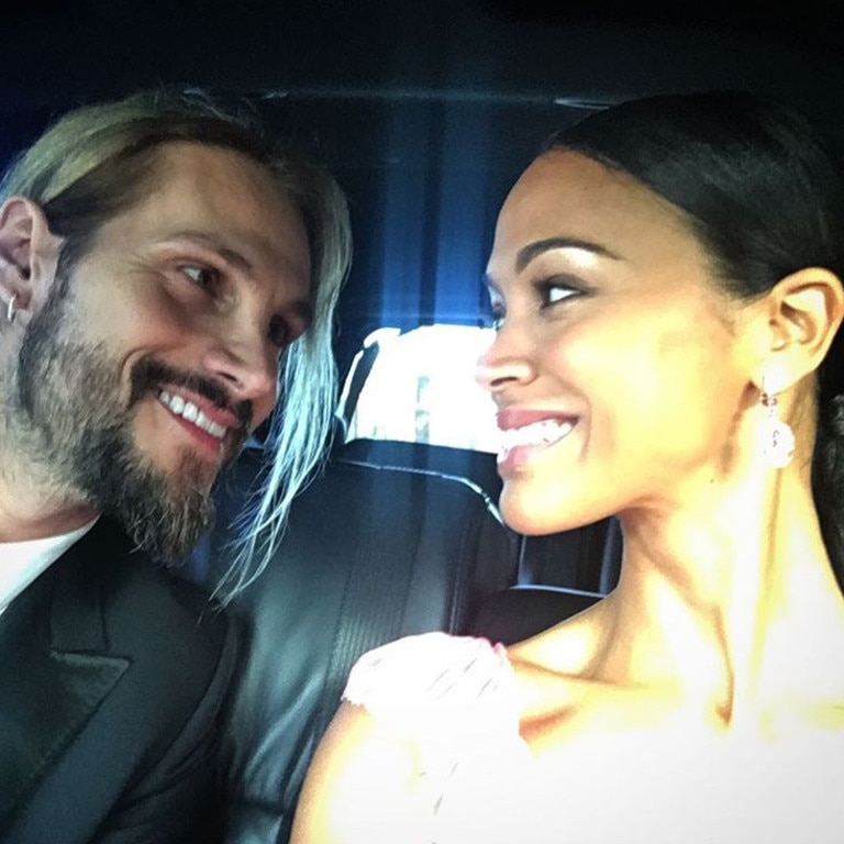 Zoe Saldana with Marco Perego ... "Golden Globes bound... with you!" Picture: Instagram