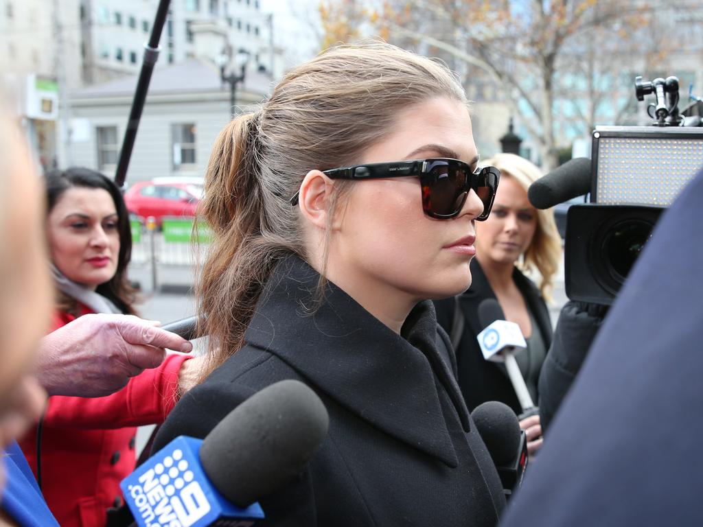 Belle Gibson leaves the Federal Court in Melbourne in June last year. Picture: David Crosling/AAP