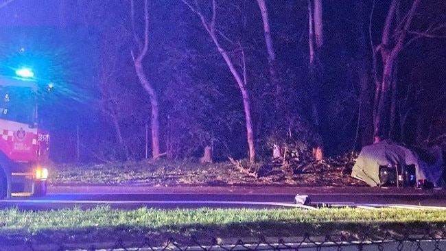 Two people were killed when a car left the Burnt Bridge Creek Deviation at Balgowlah, struck a tree and caught alight on Wednesday.