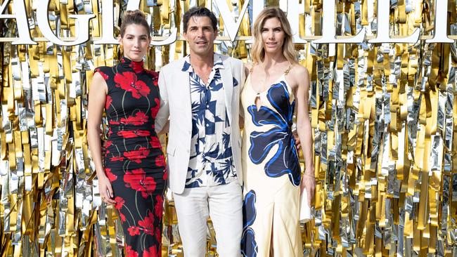 Aurora Figueras, Nacho Figueras and Delfina Blaquier at the Magic Millions Gold Race Meet. Picture by Luke Marsden.