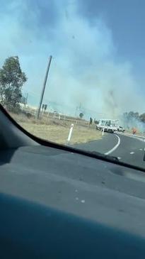 Bushfire crosses road near Stanthorpe McDonalds